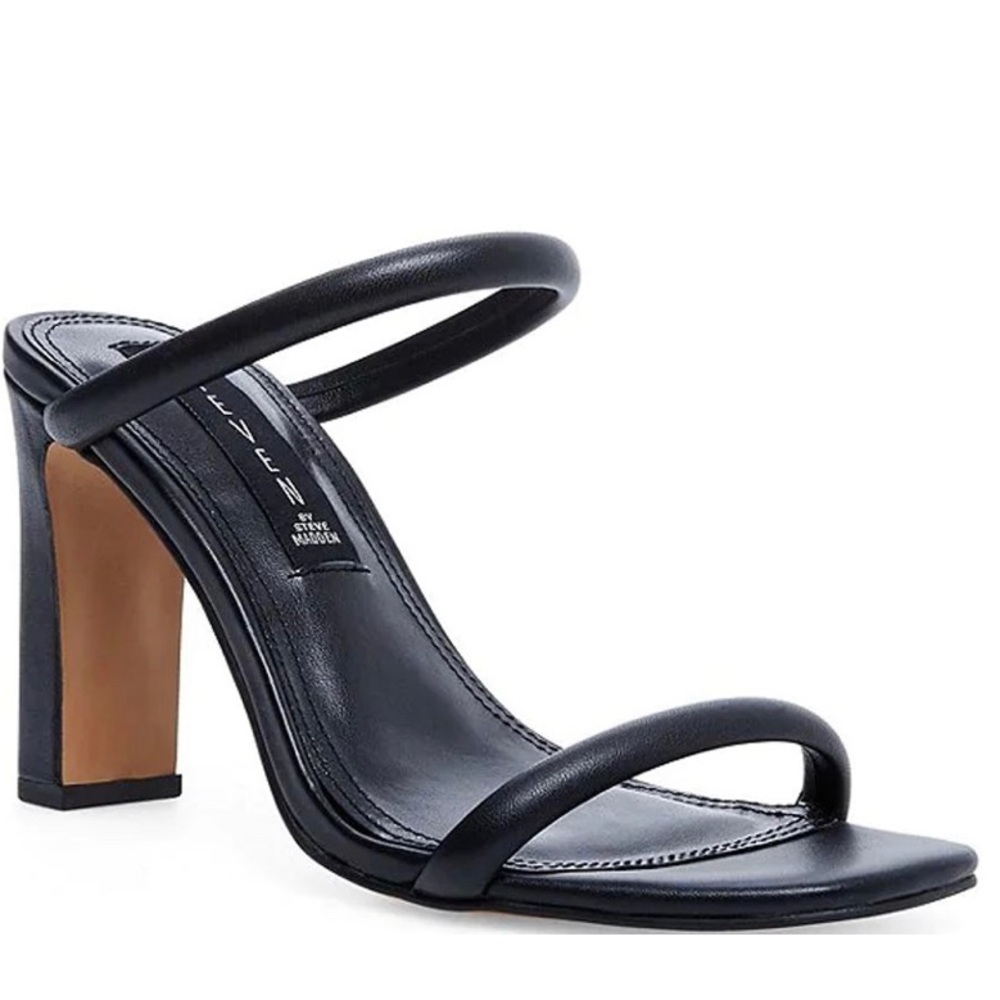 Steven by Steve Madden Jacee Black Leather Sandal